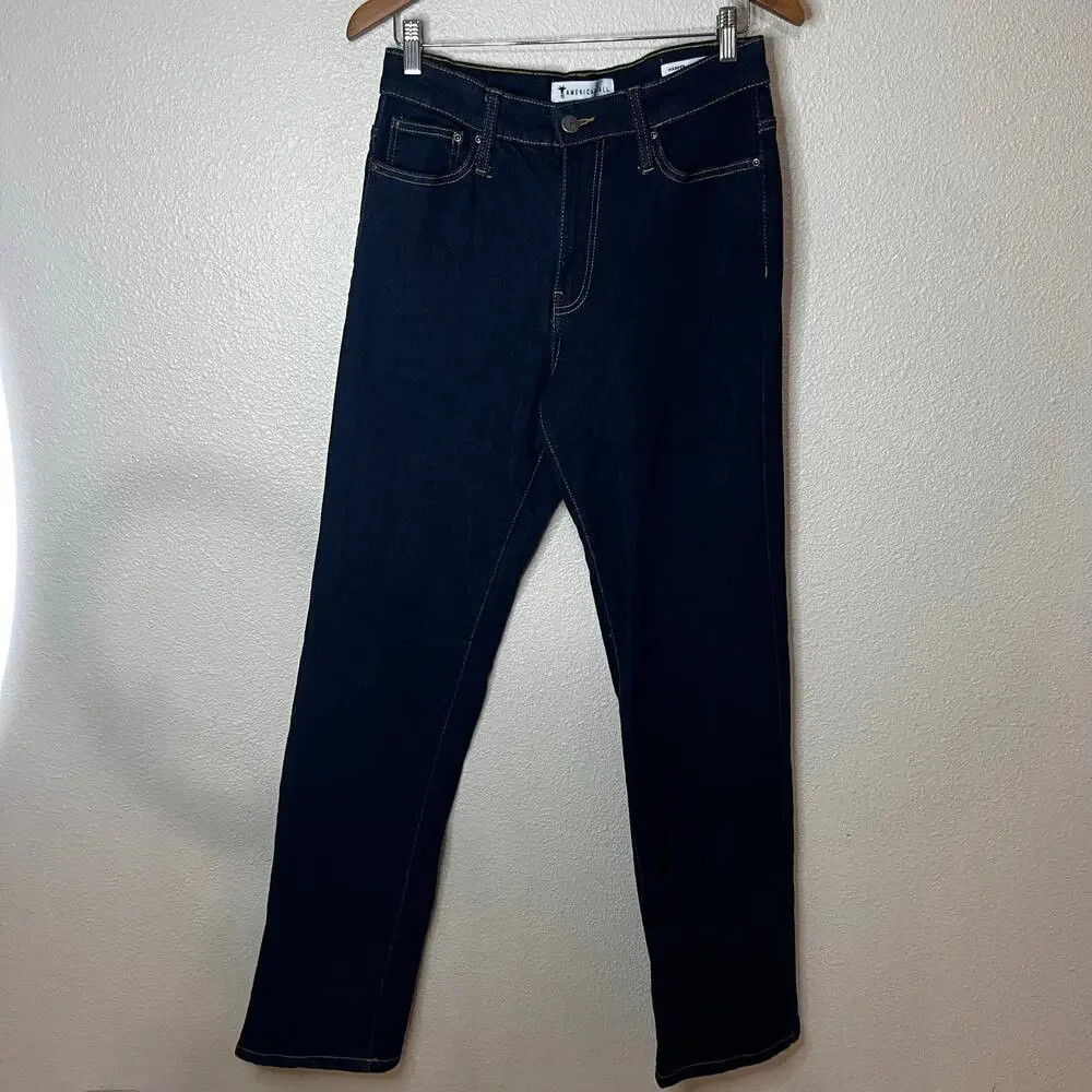 American Tall Harper High Rise Straight Jeans in dark ink blue 29 / 35 inseam - Picture 2 of 10